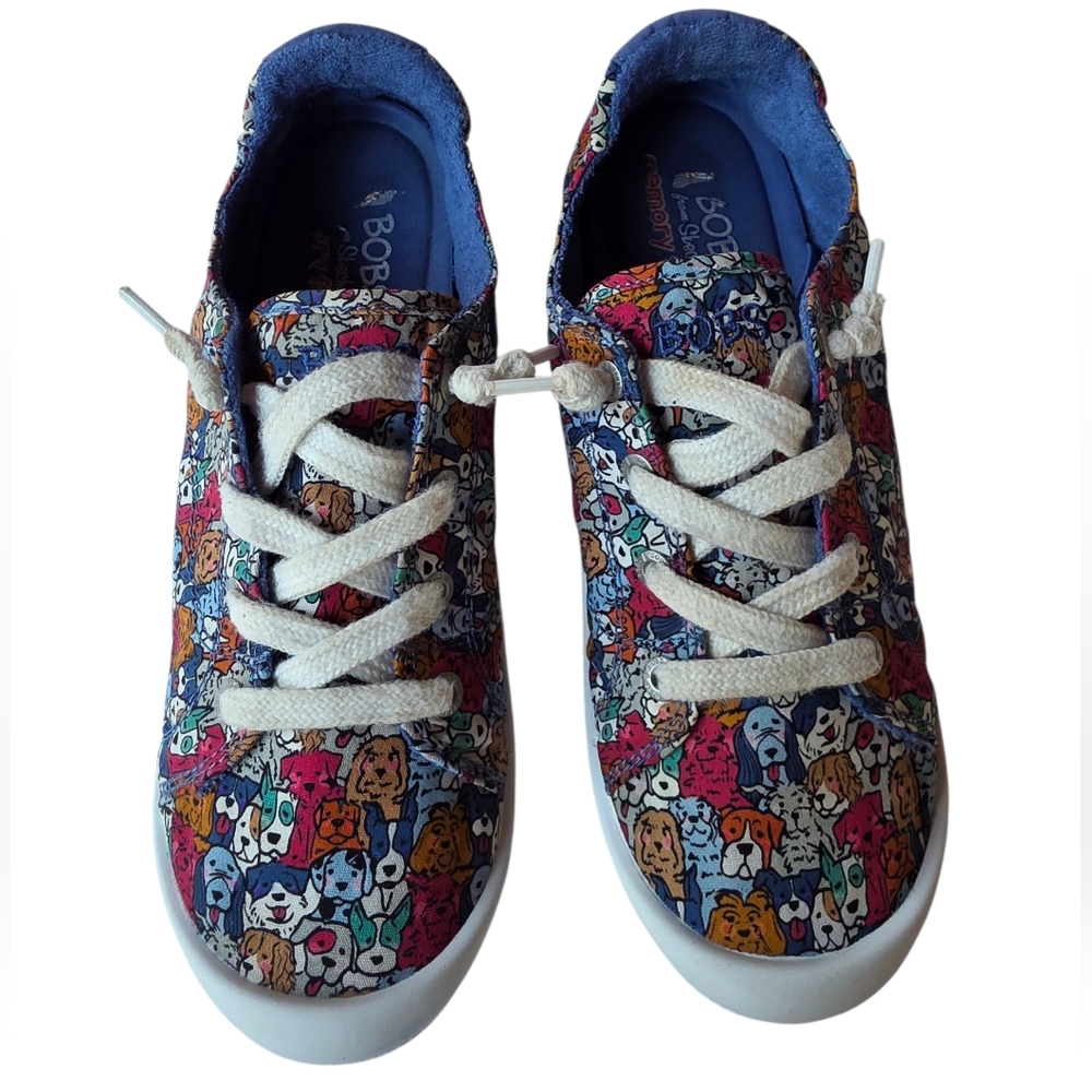 BOBS from Skechers Colorful Dog Print Sneakers